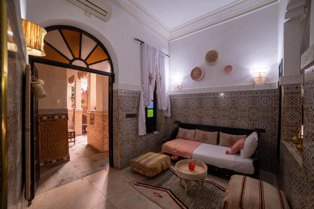 Posezení v ubytování Riad Arabesque