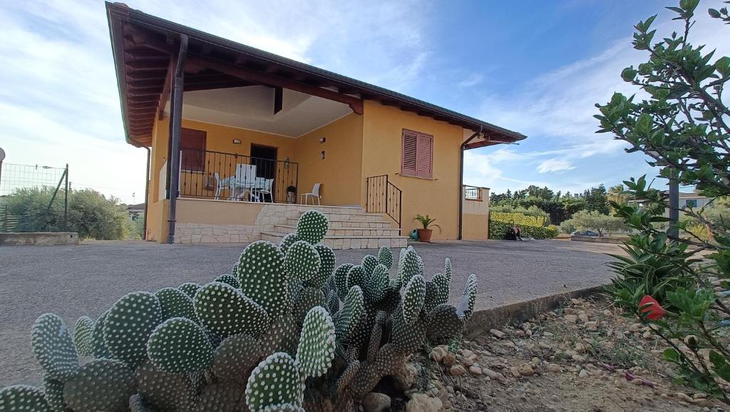 a house with a cactus in front of it at Villa Rosetta in Villaggio Mosè
