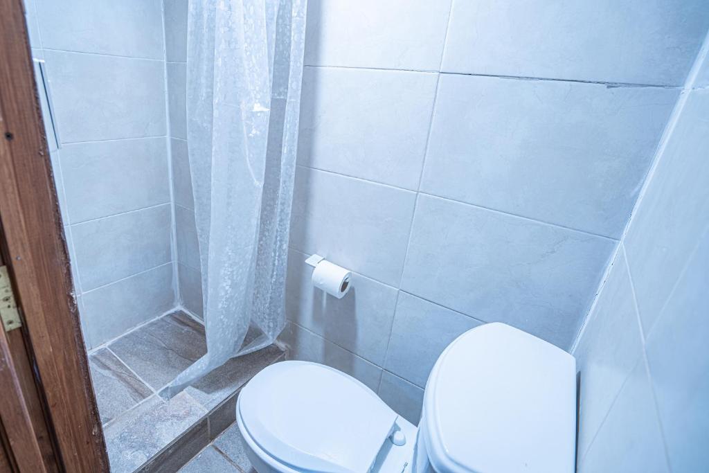 Koupelna v ubytování roca azul cabañas sa de cv