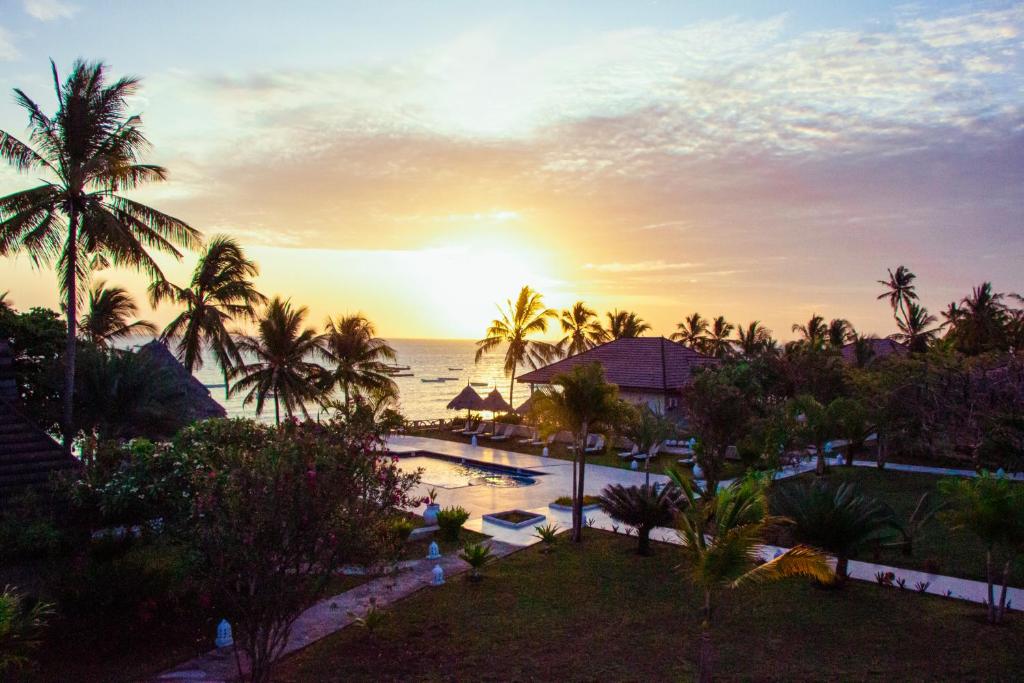 an aerial view of a resort with the ocean at Mandarin Resort Zanzibar in Kizimkazi