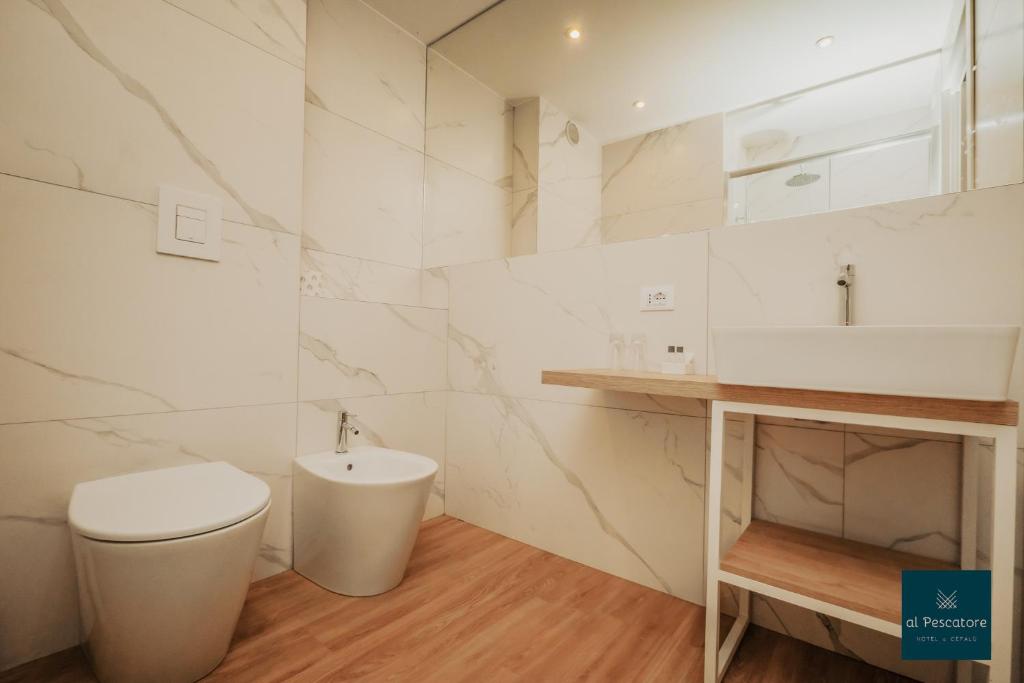 Koupelna v ubytování Al Pescatore Suites