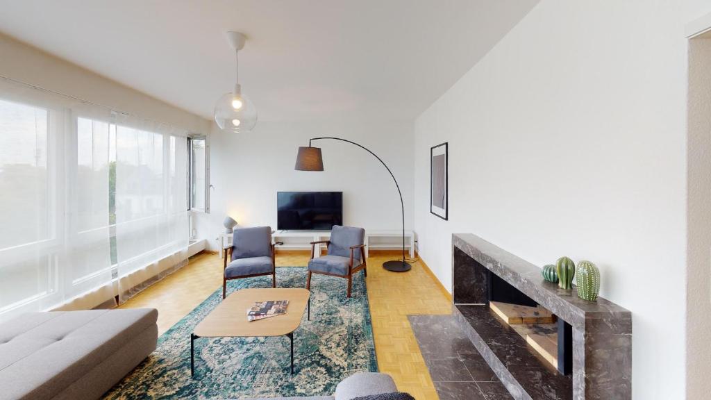Televiisor ja/või meelelahutuskeskus majutusasutuses Unique Serviced Living - Gellert Aeschenplatz