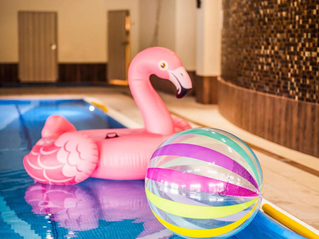 Bazén v ubytování Dosłońce Resort Wellness & Farm nebo v jeho okolí