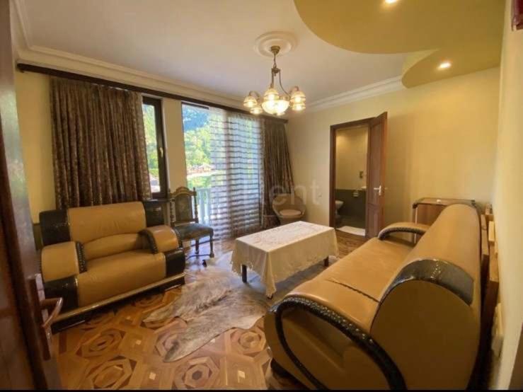 un soggiorno con divano e tavolo di Panorama Dilijan Guest House a Dilijan