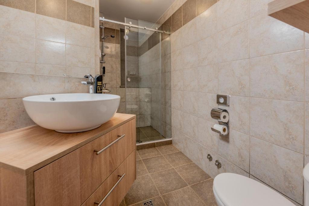 Koupelna v ubytování Aparthotel Plat