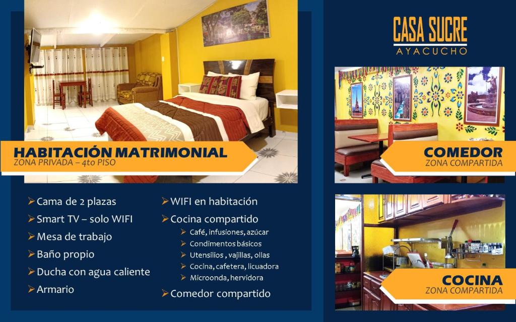 Postel nebo postele na pokoji v ubytování Casa Sucre Ayacucho