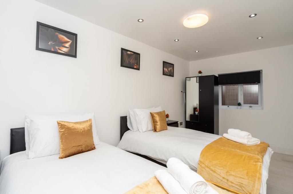 Katil atau katil-katil dalam bilik di Modern One Bed Flat Lowestoft