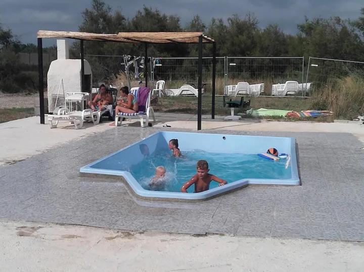 um grupo de crianças numa piscina em Plages de camargue et logement dans un site calme de rêve em Arles
