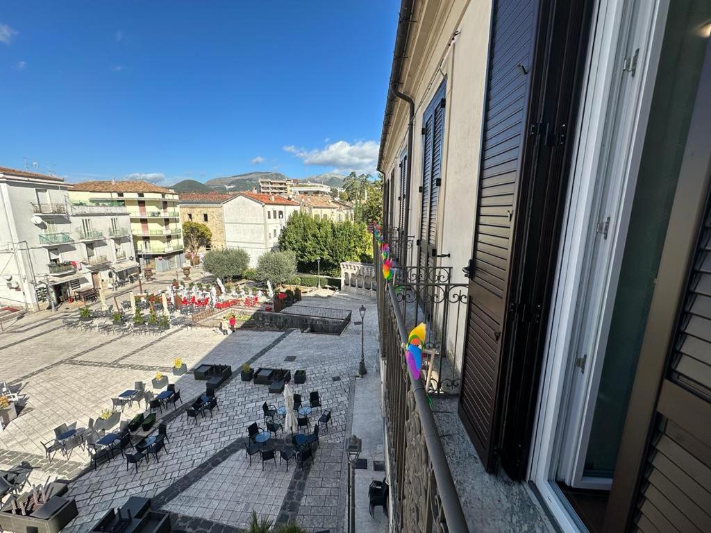 a view of a patio from a window of a building at 7 Cannelle Guest House in Isernia