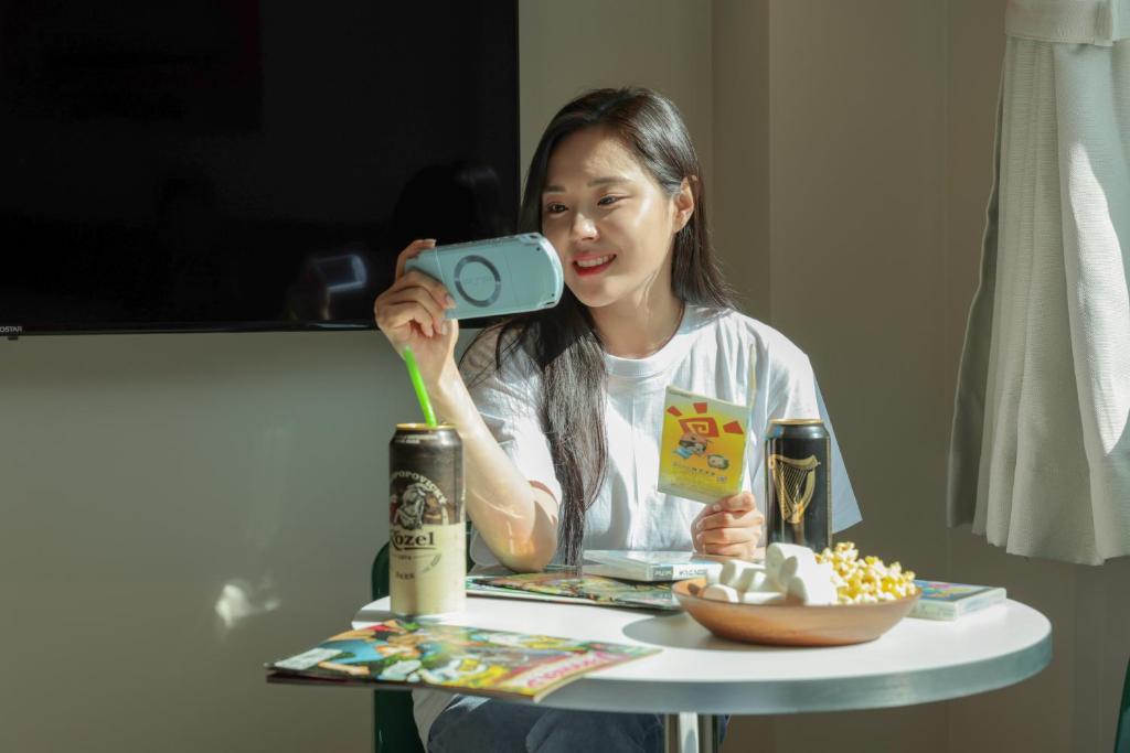 Nápoje v ubytování TimeTerminal Hotel Daejeon 1st by Aank