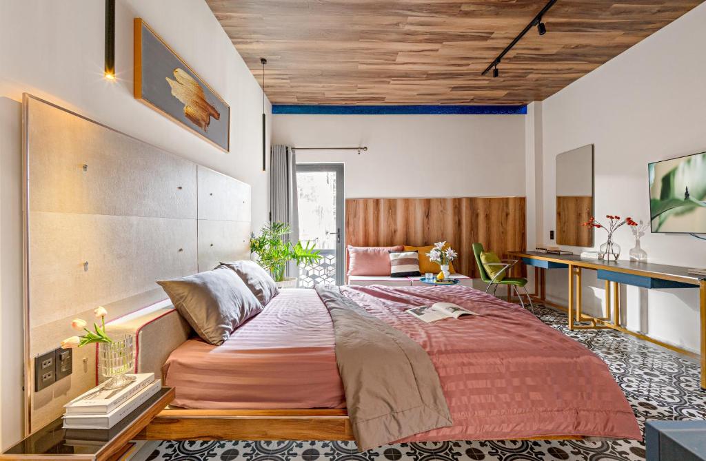 Postel nebo postele na pokoji v ubytování Skycure Serviced Apartments