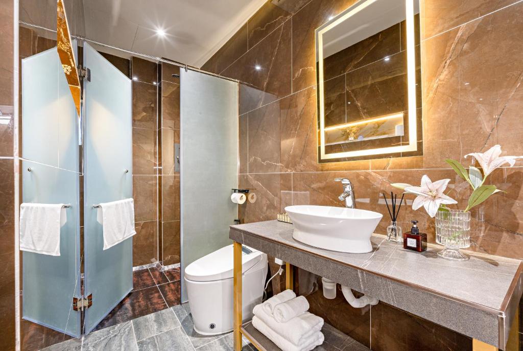 Koupelna v ubytování Skycure Serviced Apartments