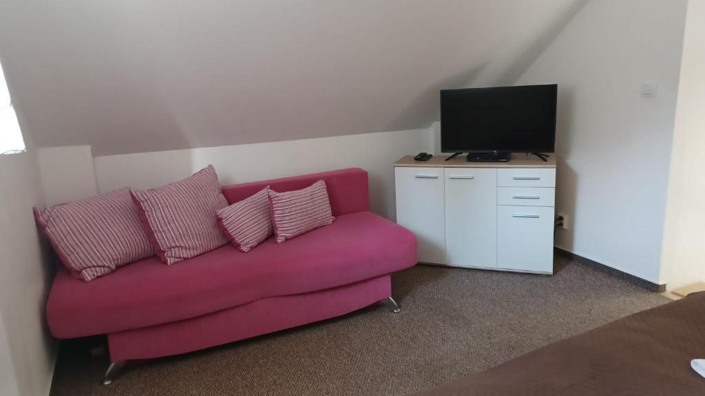 TV a/nebo společenská místnost v ubytování Apartmány Orlová