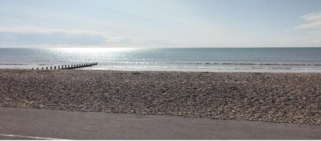 a beach with a pier and the ocean at Guest suite 50m from the beach in Bognor Regis