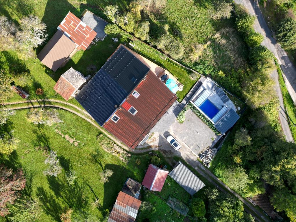 Letecký snímek ubytování La Flémingîte