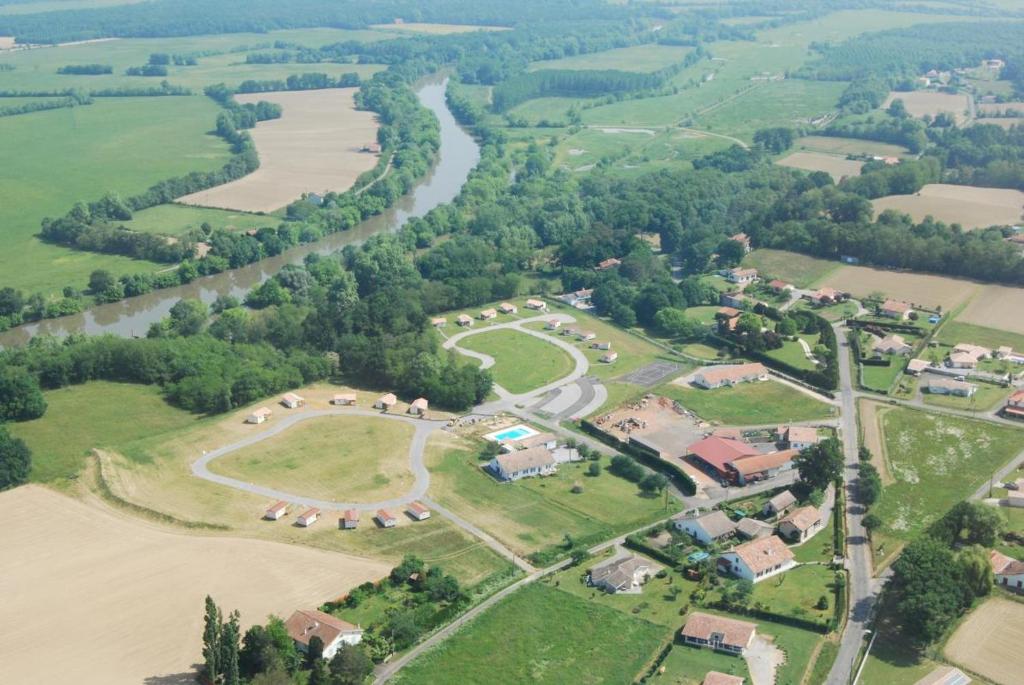 an aerial view of a park next to a river at L'alouette in Orist
