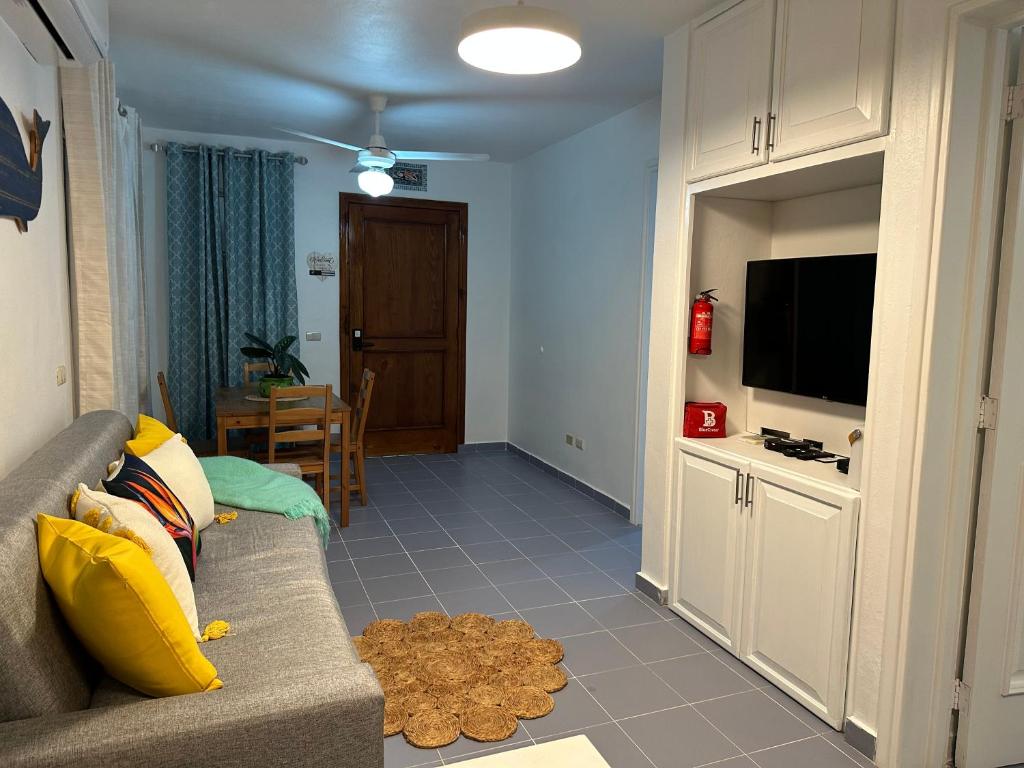 TV a/nebo společenská místnost v ubytování EL TOUCAN, Apartament in bayahibe