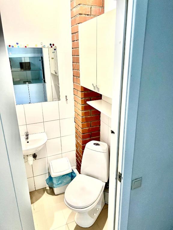 Koupelna v ubytování Mazā Kāpa