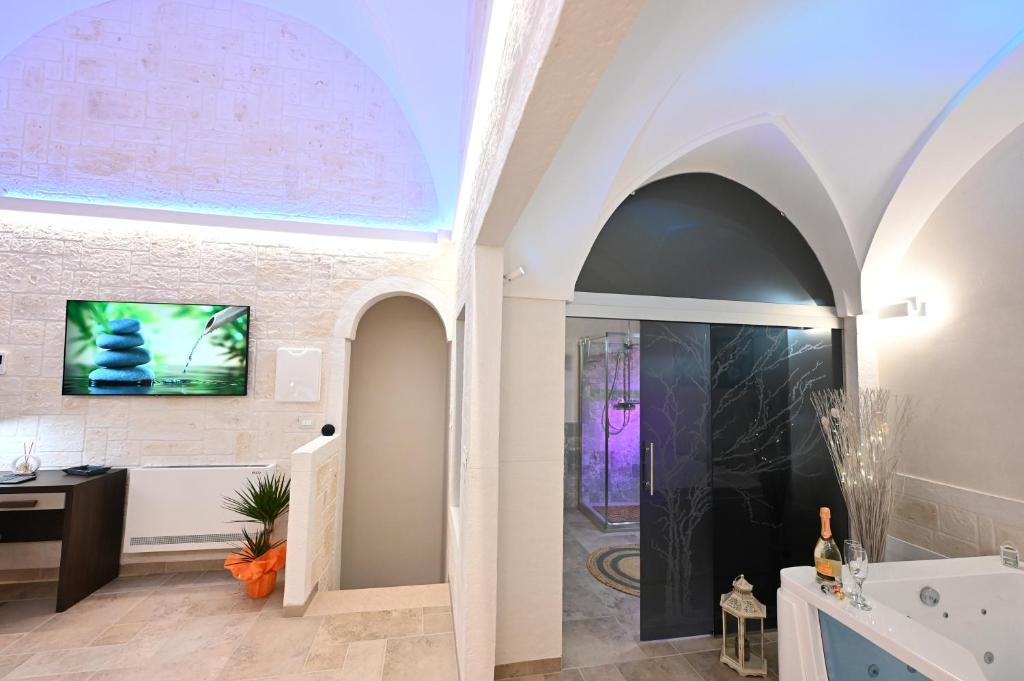 Koupelna v ubytování Suite Laurel SPA con idromassaggio