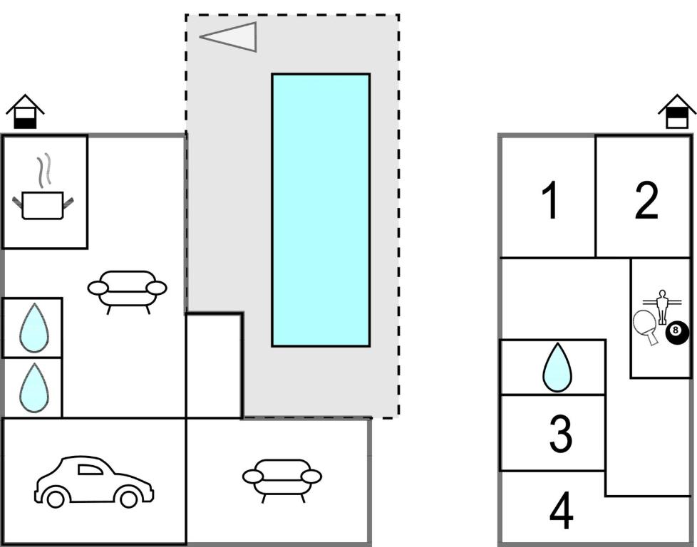 a coordinate grid with a line graph of a parking lot at Awesome Home In Plougonvelin With Private Swimming Pool, Can Be Inside Or Outside in Plougonvelin