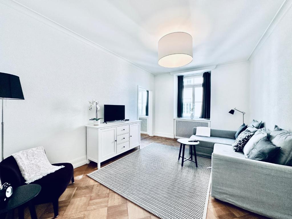 TV a/nebo společenská místnost v ubytování Business Apartment ZIMMERzuVERMIETEN in Solothurn