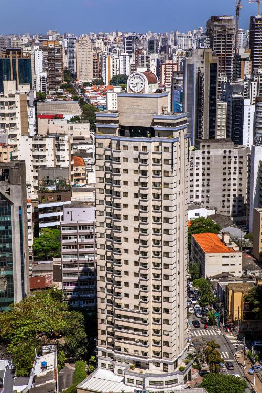Ein allgemeiner Blick auf São Paulo oder ein Stadtblick von des Hotels aus