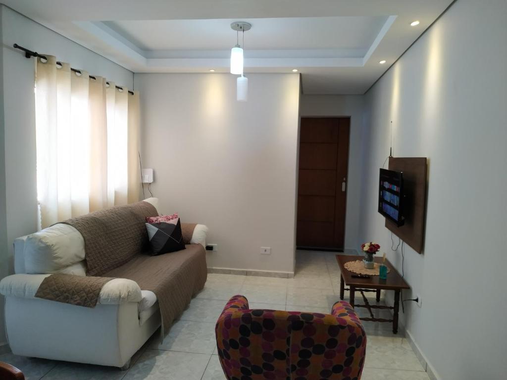 Posezení v ubytování Casa Inteira - 2 Quartos com Ar - Pariquera-Açu - Vila Sossego com Garagem