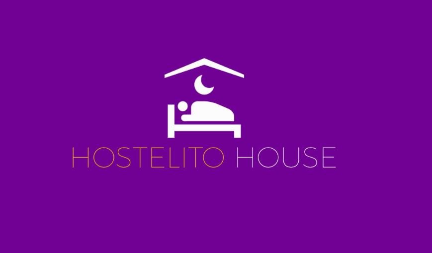 a logo for a hosthetical house on a purple background at Hostelito Room in Kigali