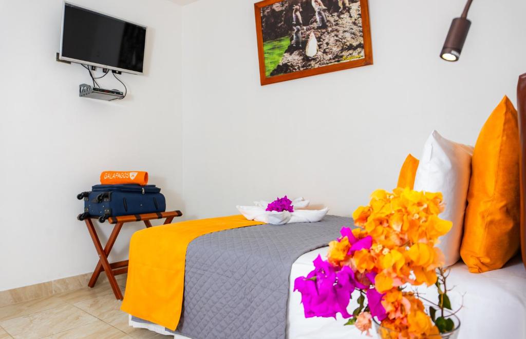 TV a/nebo společenská místnost v ubytování La Zayapa Hotel
