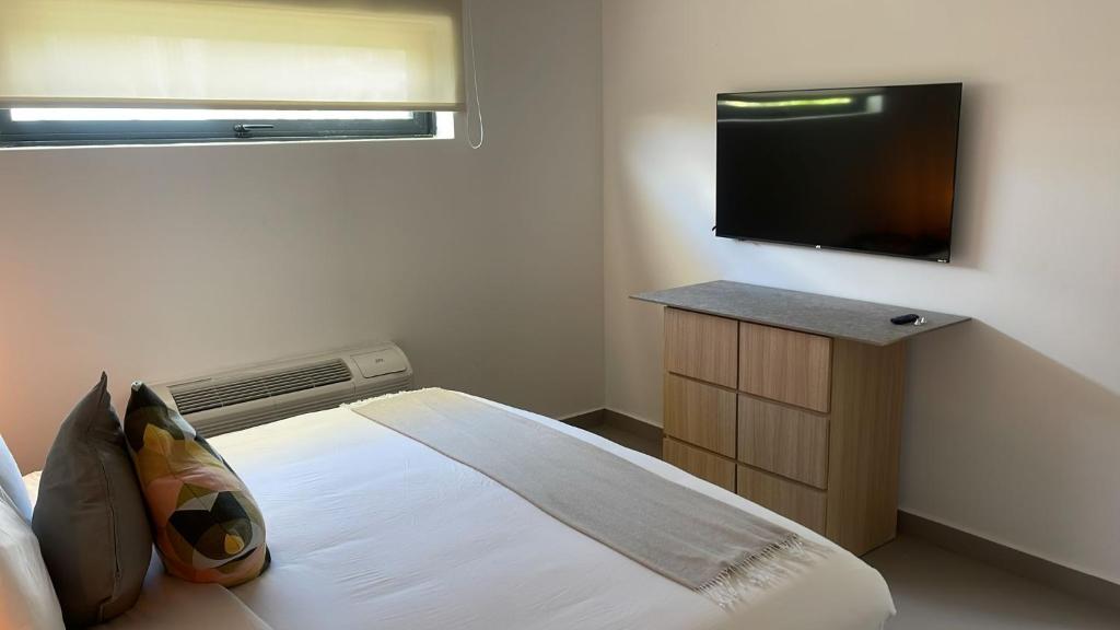 TV a/nebo společenská místnost v ubytování La Calma Poshtel