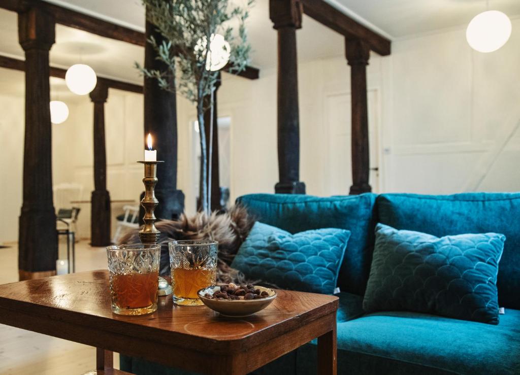 Posezení v ubytování Hotel Saxkjøbing