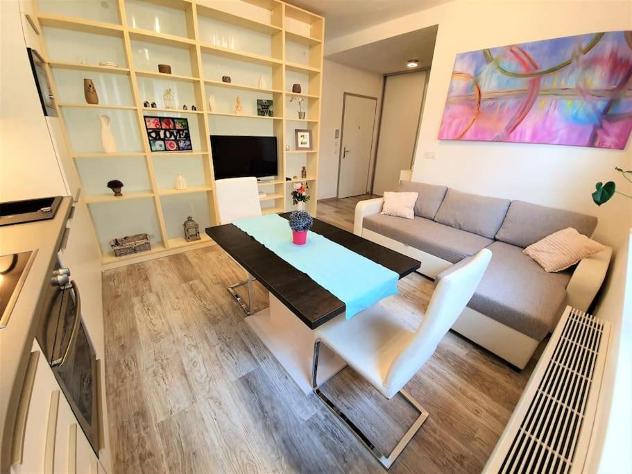 Μια τηλεόραση ή/και κέντρο ψυχαγωγίας στο Comfy & stylish flat in the city centre + parking