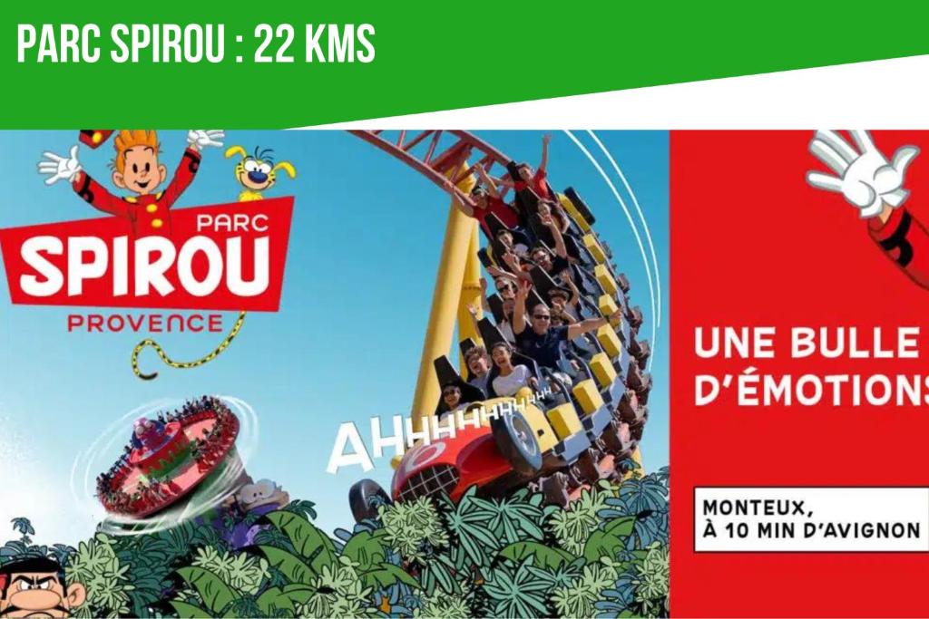 a flyer for the parrot spinosaurus amusement park at La Cigale - Vieux Village - Charmante Maisonnette climatisée avec Jardin in Villeneuve-lès-Avignon