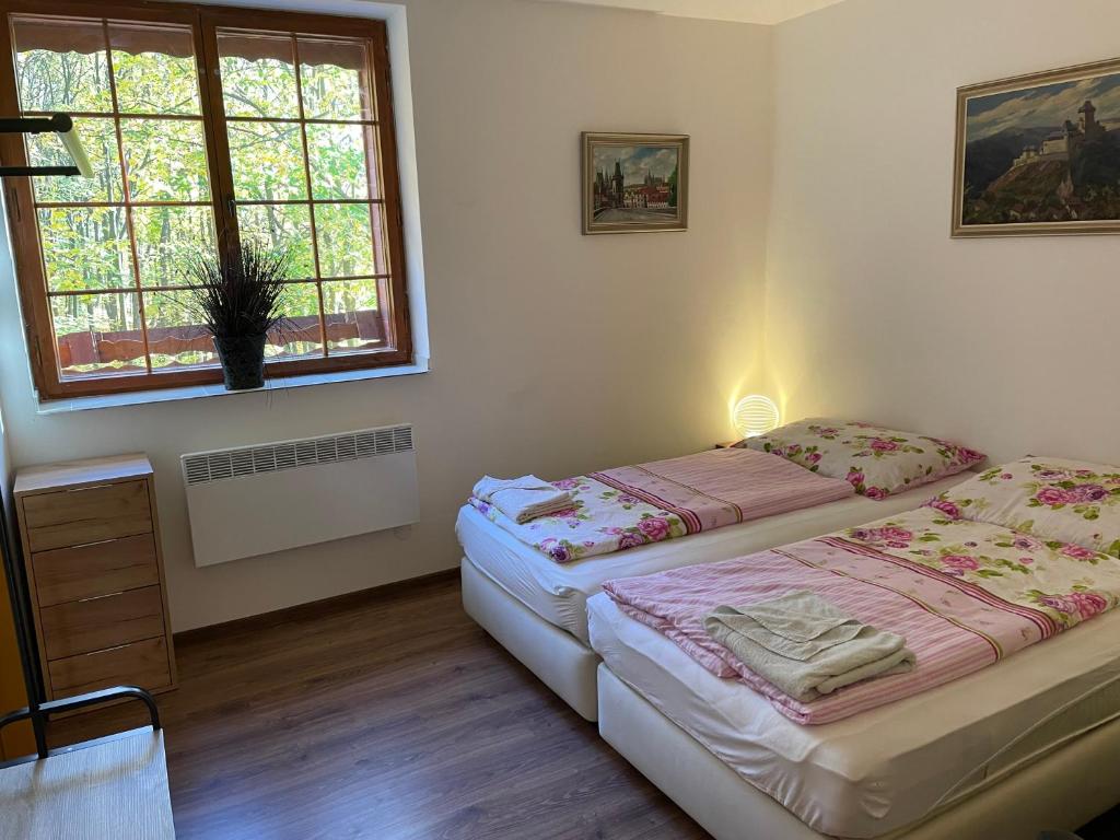 Postel nebo postele na pokoji v ubytování Apartmány Telnice - Medorhof
