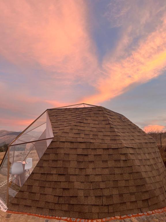 Východ nebo západ slunce při pohledu z luxury tent nebo okolí