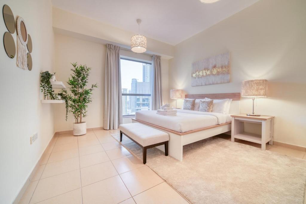 Postel nebo postele na pokoji v ubytování Rimal 1 - Jumeirah Beach Residence - Mint Stay