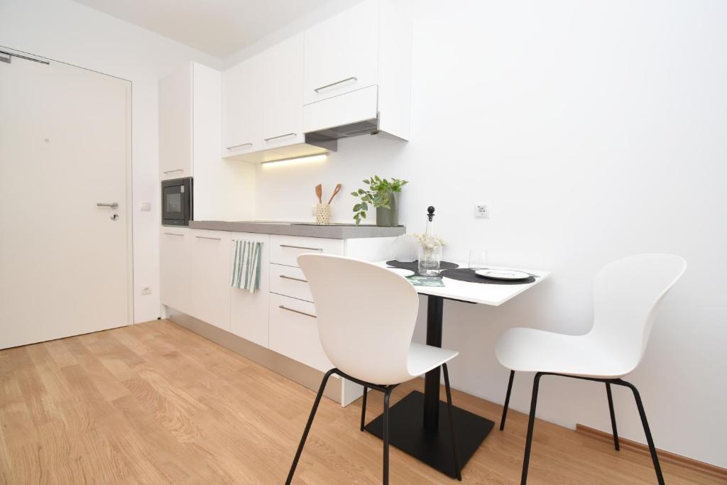 Kuchyň nebo kuchyňský kout v ubytování Ferienwohnung in Hard am Bodensee