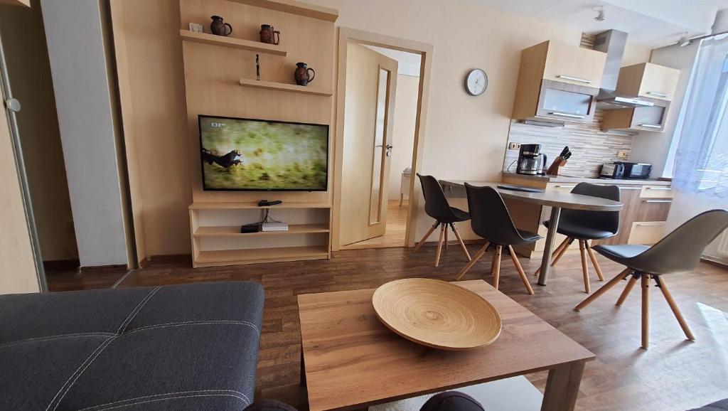 Kuchyň nebo kuchyňský kout v ubytování Apartmán U Pošty Králíky