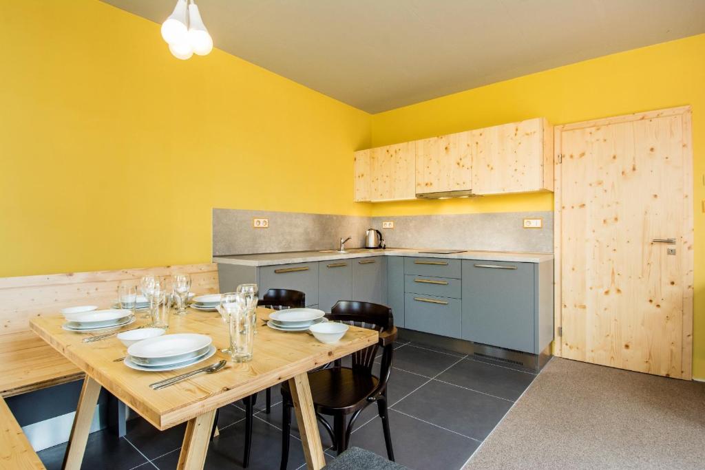Kuchnia lub aneks kuchenny w obiekcie Apartmány Severák Smrk ex Apartment Loucky