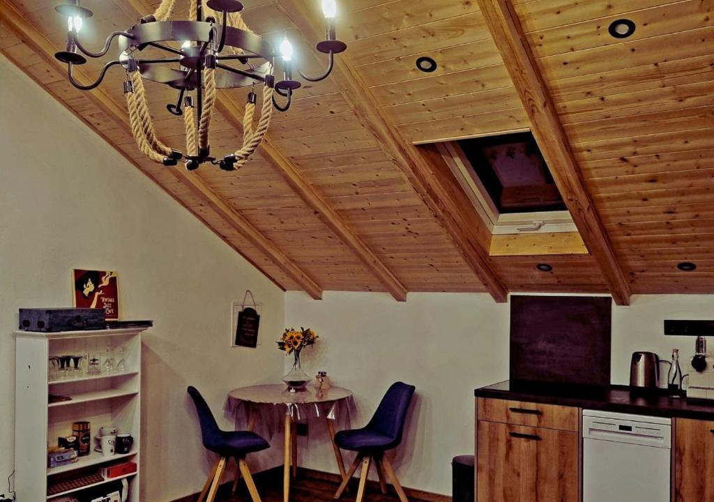 Kuchyň nebo kuchyňský kout v ubytování Game Changer Hof Appartment