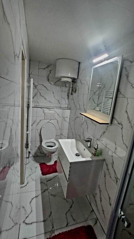 Koupelna v ubytování Apartmány Liška