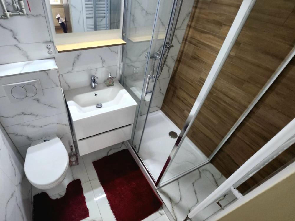 Koupelna v ubytování Apartmány Liška