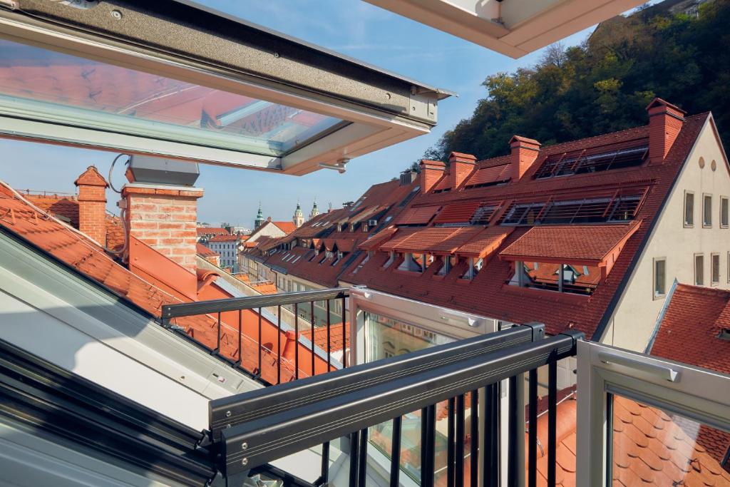 Balkón nebo terasa v ubytování The Hotel Ljubljana