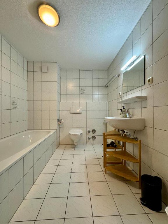 Koupelna v ubytování Bauernchalet Alois