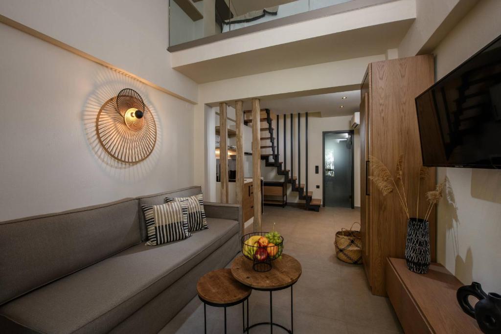 Posezení v ubytování Ammothines Beach Suites