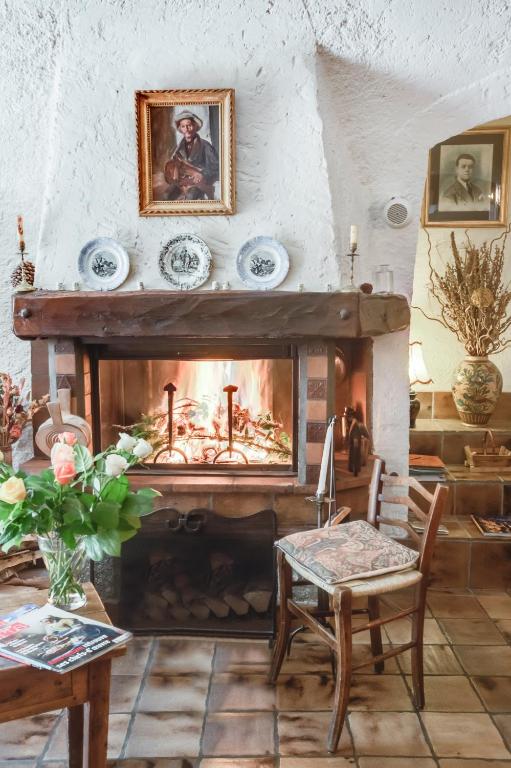 Posezení v ubytování L'Auberge du Choucas