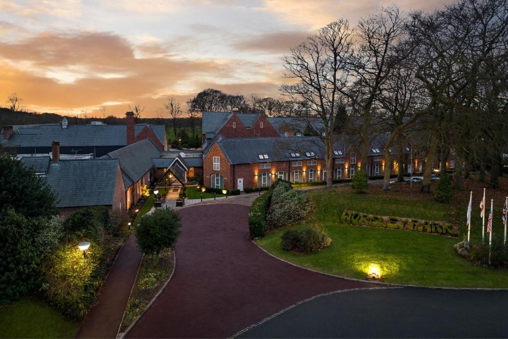 an aerial view of a house with a garden at Delta Hotels by Marriott Worsley Park Country Club in Worsley