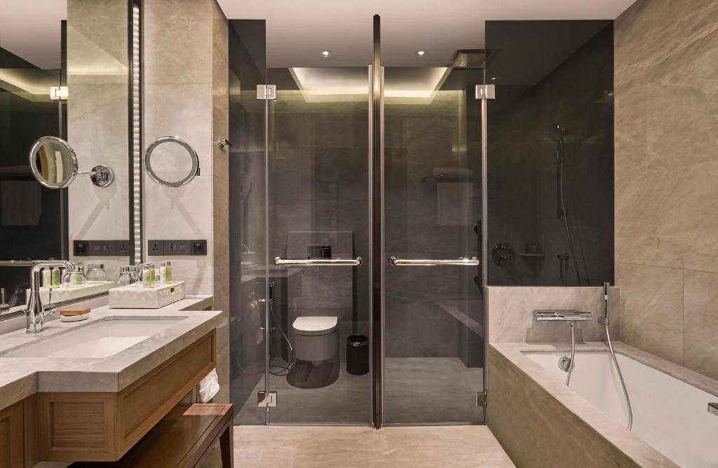 Koupelna v ubytování Hilton Manila