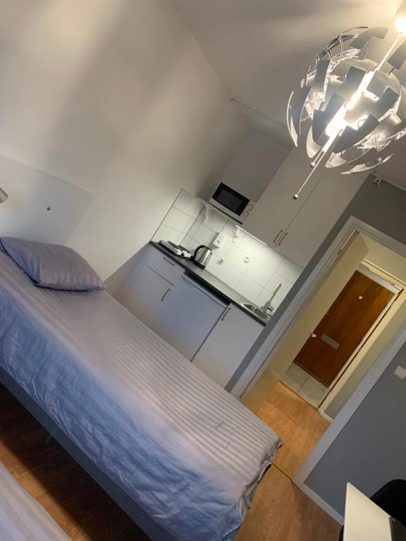 Kuchyň nebo kuchyňský kout v ubytování Vandrarhem Köping