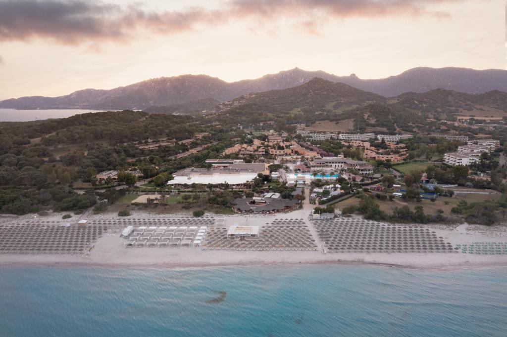 an aerial view of a resort on a beach at VOI Tanka Village in Villasimius